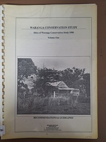 Document, Waranga Conservation Study.  1988. Volume 1, 1988