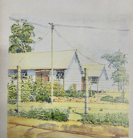 Painting - Painting - Water Colour, Camp 3, 1942