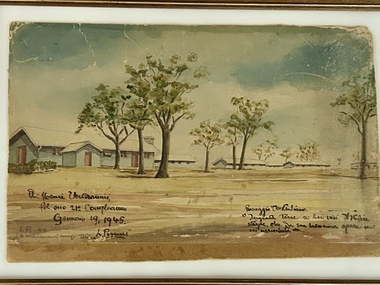 Painting - Painting - watercolour, No 2 Internment Camp, 1945
