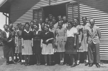 Photograph, Camp 1 German girls attending mothercraft classes, 1940