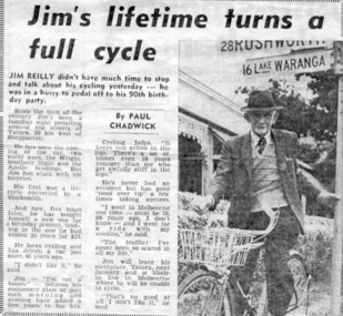 Newspaper article, Jim Reilly