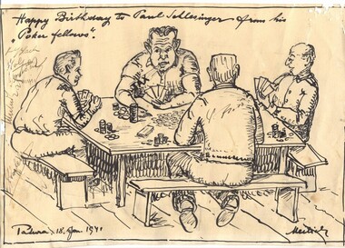 Drawing - Sketch, Happy Birthdy to Paul Schlesinger, 1941