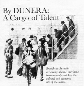 Document, Sketch  internees disembarking from the "Dunera"