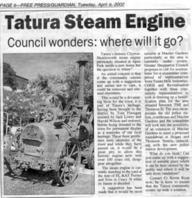 Newspaper article, Tatura Steam Engine, 2002