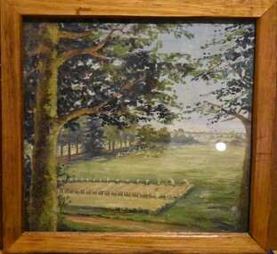 Painting, German internee and POW graves