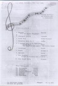 Programme, Light Music, 1941