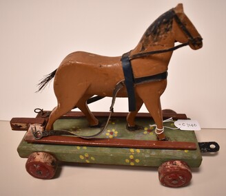 Article - Model -Toy Horse, Childs Pull Along Toy, 1940's