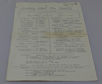 Programme, Journey Round The World, 1941