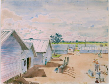 Painting - Painting - Watercolour, Leonhard Adam, Tatura Camp No 3, Victoria, 10/8/1941