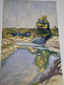 Painting - Painting - Watercolour, Reflections, Jalomitca, Rumanien, 1918