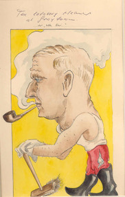 Painting - Watercolour, Georg Rosenkranz, The Lavatory Cleaner at Graytown, 1941/2