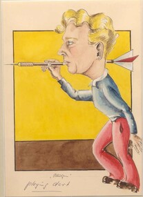 Painting - Watercolour, Georg Rosenkranz, Playing Darts, 1941/2