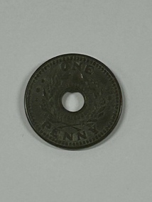 Currency - Coin, Internment Camps One Penny Coin, 1940s