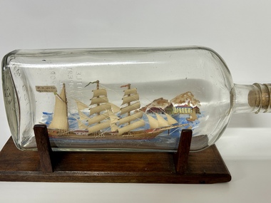 Decorative object - Sailing Ship in Bottle, POW- Pedereul, Sailing Ship Wendy, 1944