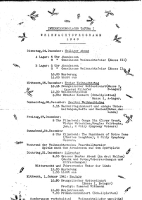 Internment Camp Christmas Program, Phillharmonisches Orchester Internierungs-Lager Tatura, 1941