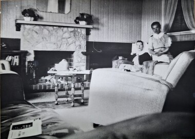 Photograph, Sisters sitting room, Original 1943, copy 1989