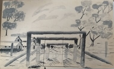 Photograph - Photographs, Camp 13 entrance gates