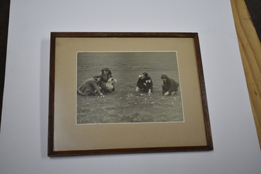 Photograph - Photograph framed, Girls Picking Mushrooms, 1940's