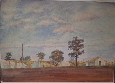 Painting - Painting - Watercolour, About Tatura Camp, Victoria 1941, 1941
