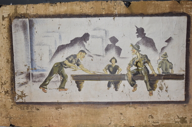 Painting - Painting - Oil, Billiards, 1940's