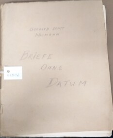 Letter - Book of  Letters, "Gerhard Ernst Neumann Briefe Ohne Datum", October 1943 approx