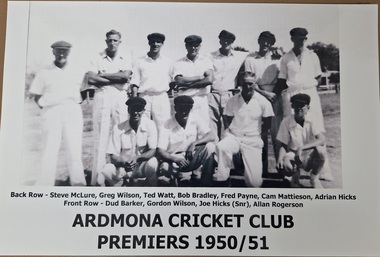 Photograph, Stan Cornish compiler, Ardmona Cricket Club History - The Premiership Years, 2011