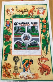 Memorabilia - Tea Towel, Souvenirs Australia, Greetings from Tatura Vic