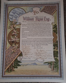 Certificate of Appreciation, William Ryan, 1895