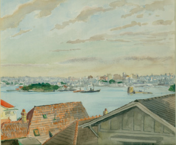 Painting - Painting - Watercolour, Sydney Harbour from Cremorne Pt, August 21-23, 1952