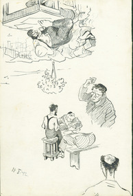 Painting - Sketch, Figure sketches of internees
