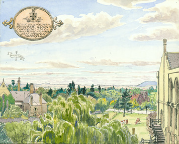 Painting - Painting - Watercolour, Queens College Inscription