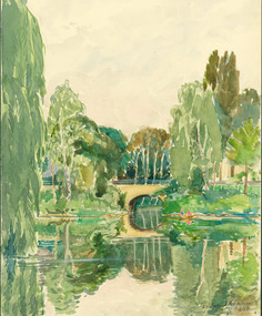 Painting - Painting - Watercolour, Grunewald Konigsee