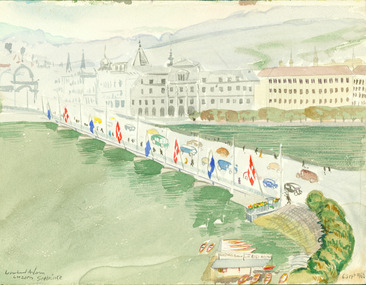 Painting - Painting - Watercolour, Luzorn, Seebrucke