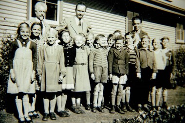 Photograph, Camp 3 Teachers and Children