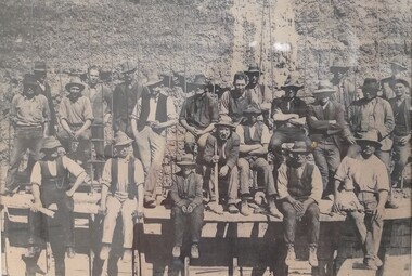 Photograph - Framed Photograph, Waranga Basin - Men at work