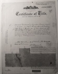Document, Certificate of Title Edward Baldwin