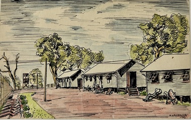 Work on paper - Painting - Watercolour, Camp 2 Tatura