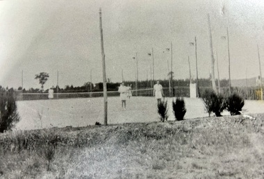 Photograph - Tennis Court, No 28 Camp Hospital staff
