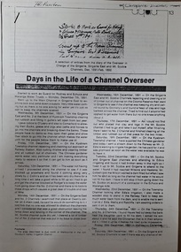 Document - Days in The Life of a Channel Overseer  a 4 page interview with the overseer, Days in the Life of a Channel Overseer