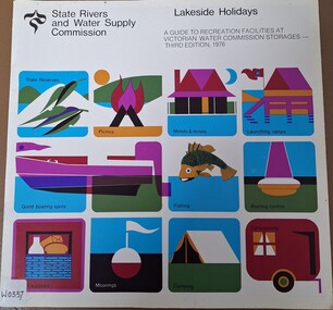 Booklet - Lakeside Holidays. State Rivers and Water Supply Commission. Design by Robert Ingpen, Lakeside Holidays. State Rivers and Water Supply Commission