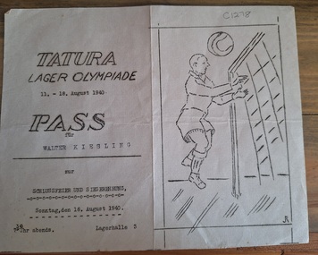 Document - Pass, Tatura Lager Olympiade