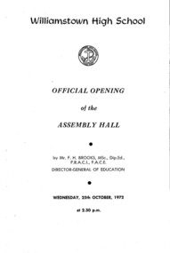 Assembly Hall opening program 1972