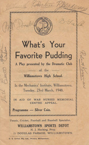 What's your favourite pudding? program 1948