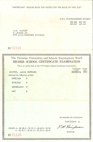 Higher School Certificate results 1974, 1974