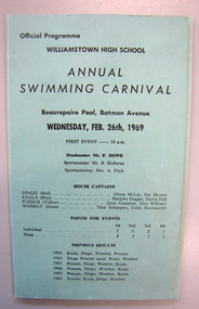 1969 - Annual swimming carnival program