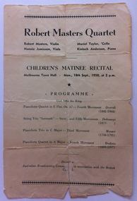 Children's matinee recital 1950