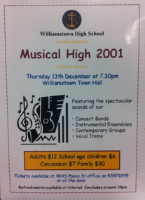 Musical High 2001 publicity poster