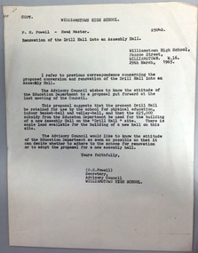 1965 Drill Hall letter