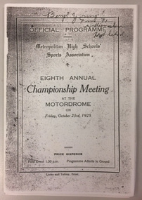 Programme - Sports meet 1925
