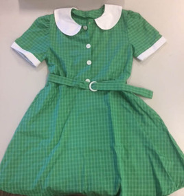 Green check school dress 1950s